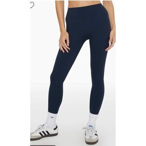EUC SET ACTIVE Sportbody Leggings Women's Large Oxford Twilight Navy Blue